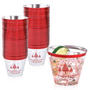 lot 15146 image: WELLIFE 60Pcs Christmas Party Cups, 9oz Merry christmas Cups, Christmas Disposable Plastic Cups for Daily Use, Holiday Party Supplies