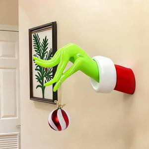 lot 15157 image: DAZONGE Christmas Decorations Indoor, Christmas Wall Mounted Reaching Hands Decor, X-mas Wall Art Sculpture, Unique Holiday Decor for Home Party Supplies