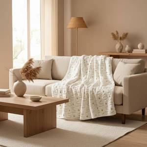 lot 15177 image: LOSIVISHE Christmas Tree Throw Blanket with Flannel Backing Soft Decorative Blanket for Couch, Sofa & Bed, Cozy Holiday Blanket for Christmas Decor, White