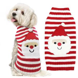 lot 15184 image: DOGGYZSTYLE Dog Christmas Sweater Xmas Pet Clothes Cute Striped Santa Claus Costume Holiday Puppy Cat Jumpers Outfits New Year Gifts for Small Medium Large Dogs (L, Red White Stripe Santa Claus) - Retail $14