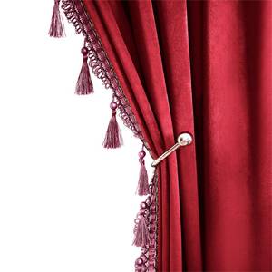lot 15186 image: Fazhesici Red Blackout Velvet Curtains 63 inch Length Windows Rod Pocket Drapes with Tassels Soundproof Thermal Curtains for Living Room 2 Panels Set 52 x 63 - Retail $34