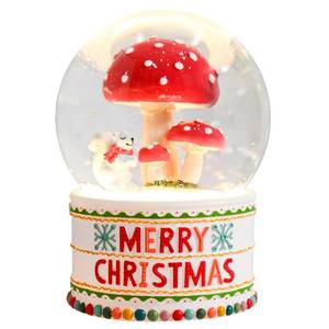lot 15188 image: Christmas Snow Globe Musical Mushroom Squirrel Water Snow Globes with 7 Colors Change LED Light Music Box Home Christmas Decor for Kids White Snow Globes