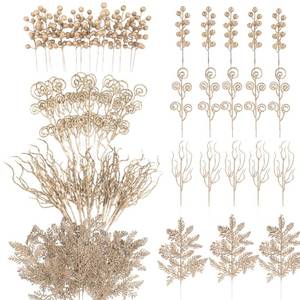 lot 15193 image: HOHOTIME 80Pcs Christmas Picks Set, Blue Glitter Berry Stems & Pine Stems, Artificial Christmas Tree Picks for Christmas Tree Decoration, Garland Wreath Ornaments DIY Crafts Vases Holiday Home Decor blue