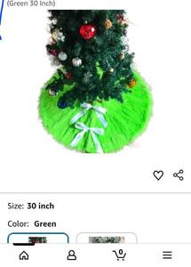 lot 15209 image: Green Christmas Tree with Ornaments and Skirt