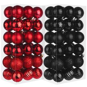 lot 15246 image: Red and Black Christmas Ornaments, 40mm1.6IN Christmas Ball Tree Ornaments for Xmas Holiday Wedding Party Decorations - Retail $40