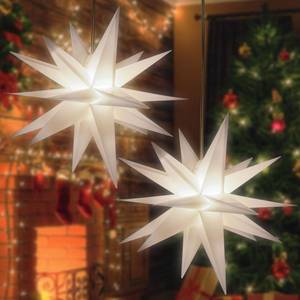 lot 62762 image: 2 Pack 18-Pointed Moravian Star Christmas Lights Decorations with Timing Function, Hanging OutdoorIndoor Christmas Star Decor (23)