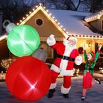 Jetec 6ft Giant Christmas Inflatable Ball 210T Polyester with Built in LED Lights Outdoor Blow up Christmas Inflatables Ornaments for Winter Home Garden Lawn Yard Holiday Party Indoor Outdoor Decor