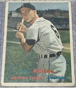 lot 102 image: 1957 Topps Baseball Card #125 - Al Kaline Detroit Tigers