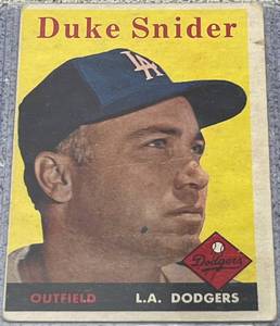 lot 103 image: 1958 Topps Baseball Card  #88 - Duke Snider L.A. Dodgers