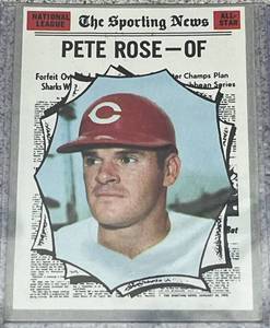 lot 115 image: 1970 Topps Baseball Card #458 - Pete Rose Sporting News All-Star