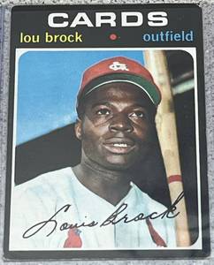 lot 120 image: 1971 Topps Baseball Card #625 - Lou Brock St. Louis Cardinals