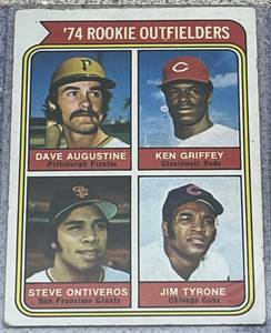 lot 125 image: 1974 Topps Baseball Card #598 - 1974 Rookie Outfielders Ken Griffey Sr.