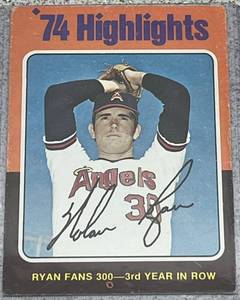 lot 126 image: 1975 Topps Baseball Card #5 - Nolan Ryan Fans 300 Highlights