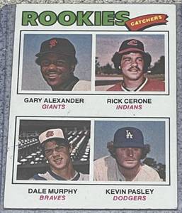 lot 134 image: 1977 Topps Baseball Card #476 - Rookie Catchers Dale Murphy