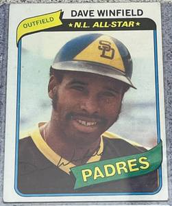 lot 143 image: 1980 Topps Baseball Card #230 - Dave Winfield N.L. All-Star Padres