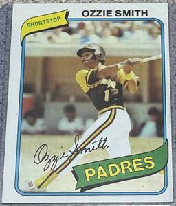 lot 144 image: 1980 Topps Baseball Card #393 - Ozzie Smith San Diego Padres