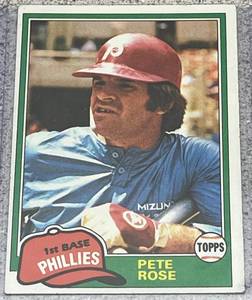 lot 147 image: 1981 Topps Baseball Card #180 - Pete Rose Philadelphia Phillies