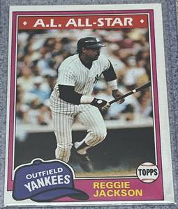 lot 154 image: 1981 Topps Baseball Card #400 - Reggie Jackson A.L. All-Star
