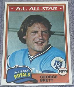 lot 156 image: 1981 Topps Baseball Card #700 - George Brett Kansas City Royals A.L. All-Star