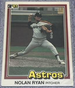 lot 157 image: 1981 Donruss Baseball Card #260 - Nolan Ryan Houston Astros
