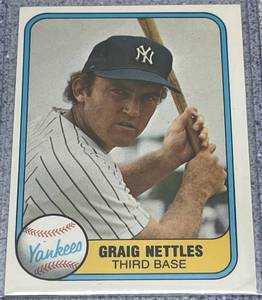 lot 160 image: 1981 Fleer Baseball Card #87 - Graig Nettles Craig Error