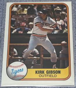 lot 164 image: 1981 Fleer Baseball Card #481 - Kirk Gibson Rookie Detroit Tigers
