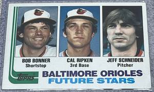 lot 166 image: 1982 Topps Baseball Card #21 - Baltimore Orioles Future Stars Cal Ripken