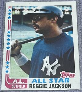 lot 168 image: 1982 Topps Baseball Card #551 - Reggie Jackson All Star