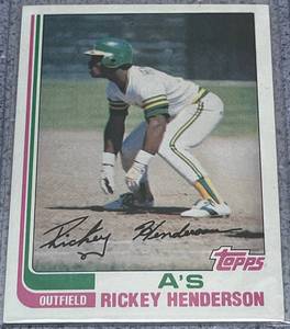 lot 169 image: 1982 Topps Baseball Card #610 - Rickey Henderson Oakland As