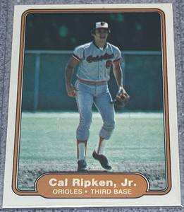 lot 170 image: 1982 Fleer Baseball Card #176 - Cal Ripken Jr. Rookie Baltimore Orioles
