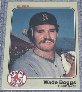 lot 174 image: 1983 Fleer Baseball Card #179 - Wade Boggs Rookie Boston Red Sox