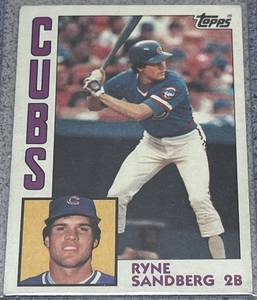 lot 176 image: 1984 Topps Baseball Card #596 - Ryne Sandberg Chicago Cubs