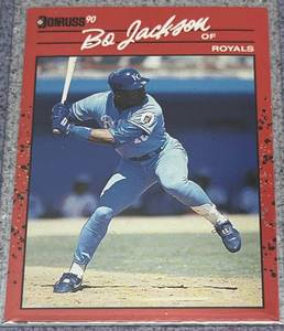 lot 183 image: 1990 Donruss Baseball Card #61 - Bo Jackson Kansas City Royals
