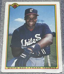 lot 184 image: 1989 Bowman Baseball Card #320 - Frank Thomas Rookie Chicago White Sox