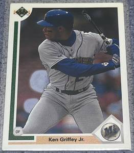 lot 187 image: 1991 Upper Deck Baseball Card #555 - Ken Griffey Jr. Seattle Mariners