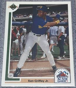 lot 189 image: 1991 Upper Deck Final Edition Baseball Card #87F - Ken Griffey Jr. All-Star