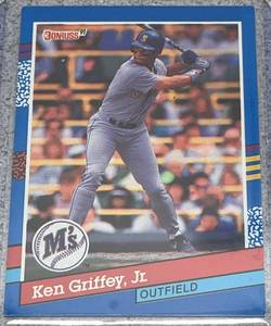 lot 191 image: 1991 Donruss Baseball Card #77 - Ken Griffey Jr. Seattle Mariners