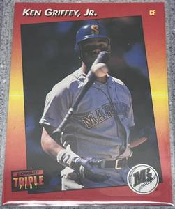 lot 198 image: 1992 Leaf Donruss Triple Play Baseball Card #152 - Ken Griffey Jr. Seattle Mariners