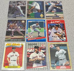 lot 212 image: Wade Boggs Baseball Cards - Lot of 9