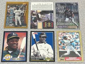 lot 226 image: Rickey Henderson Baseball Cards - Lot of 6
