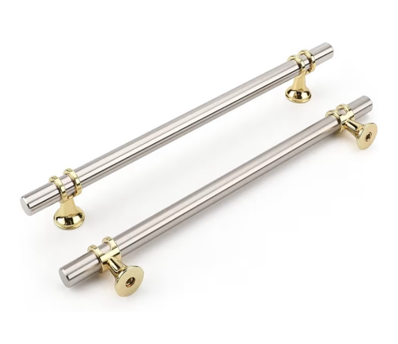 lot 102 image: Contractor special Rergy Cabinet Handles Drawer Pulls and Knobs, 16Pack Brushed Nickel and Gold 6-14inch Hole Center, Kitchen Hardware for Dresser Handle Zinc Alloy Furniture Pull