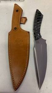 lot 21 image: SkinMaster Pro S9X Total length 10.5 inches Fixed Blade Knife with Sheath �� 5.7 Full Tang Drop Point D2 Steel Blade with Black Rose Wood Handle, Field Skinning Knife for Men, Ideal for Hunting, Camping, Outdoor, and Gift