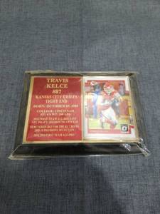 lot 702 image: Travis Kelce #87 Kansas City Chiefs Tight End Sports Card Memorabilia Plaque