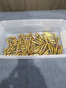 lot 708 image: Mixed Rifle Ammunition Lot Brass Casings Copper Tips