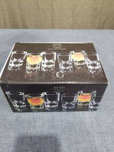 lot 724 image: Mitzi 6 Piece 2.2 oz Shot Glass Set OG Society