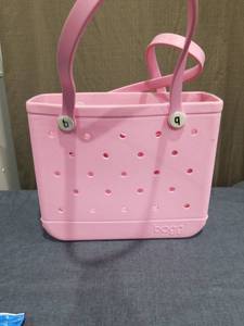 lot 740 image: Bogg Bag Pink Perforated Tote with Handles