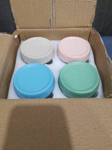 lot 1775 image: Overnight Oats Containers with Lids,16oz Glass Jars with Lids - Set Of 4, Practical Oatmeal Container to Go, Chia Seed Pudding Jars, Baby Food Containers