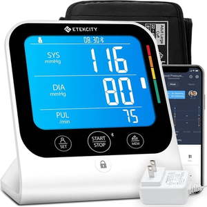 lot 1790 image: Blood Pressure Machine  Etekcity Monitors and Cuff Upper Arm  Automatic Bluetooth BP Monitor for Home Use  Unlimited Memories and Sharing in APP  Batteries and AC Adapter Included
