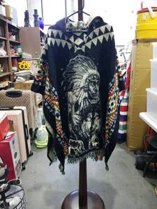 lot 1815 image: Tejidos Caymi Poncho with Native American and Wolf Imagery