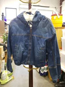 lot 1818 image: BHJ S. California Denim Hooded Jacket with Sherpa Lining